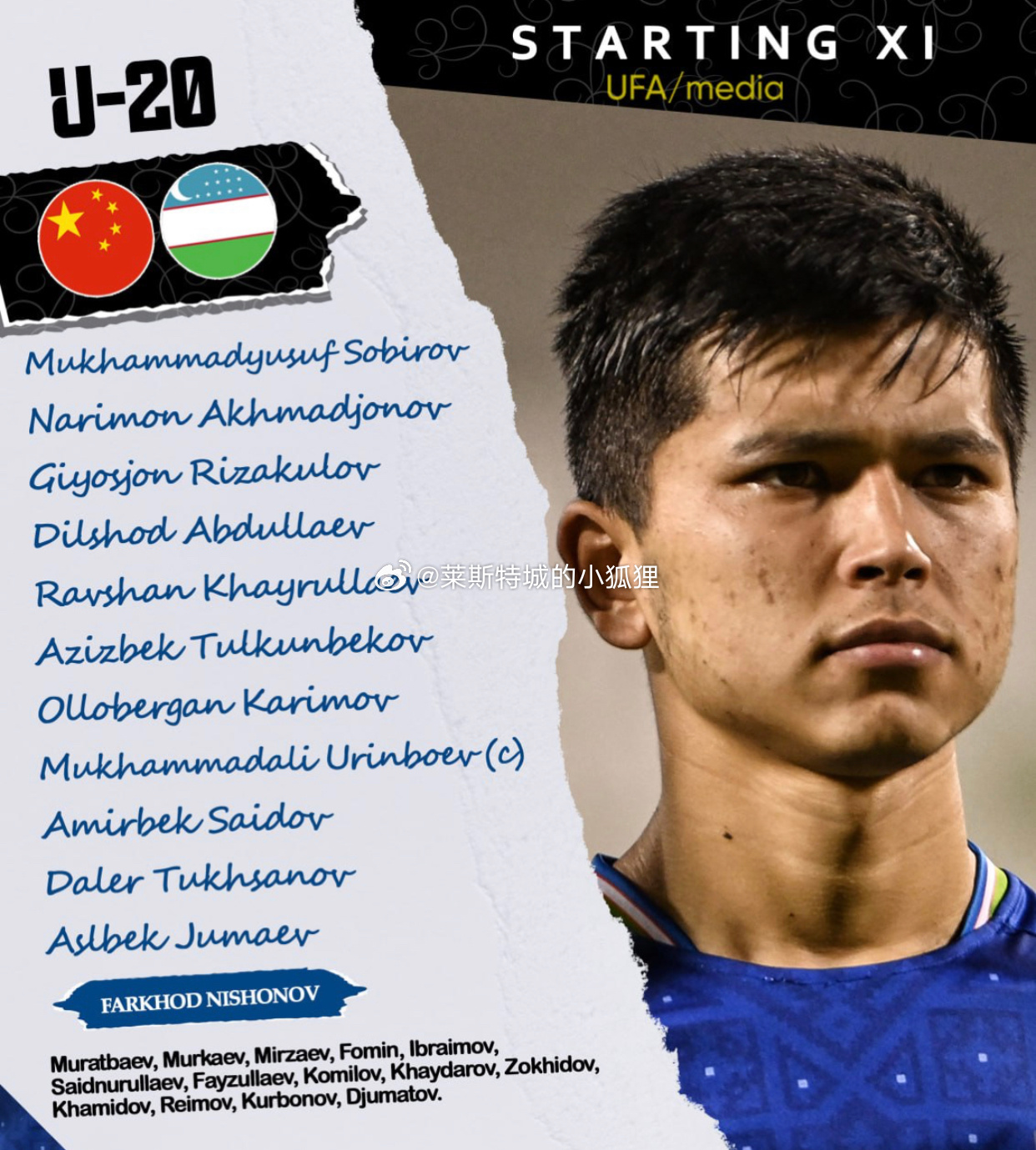  補(bǔ)時第2分鐘丟球！中國U20國青半場0-1落后烏茲別克斯坦U20