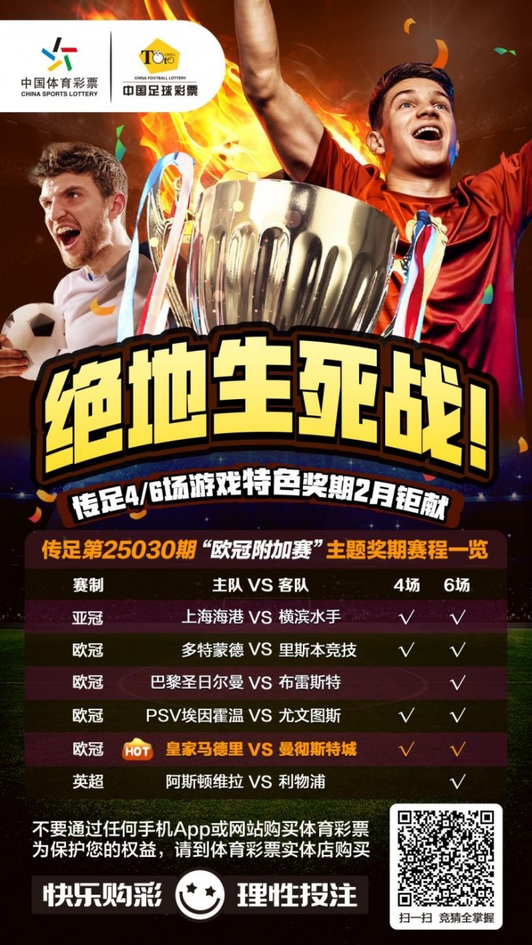  絕地生死戰(zhàn)！傳足特色獎期第25030期聚焦歐冠附加賽