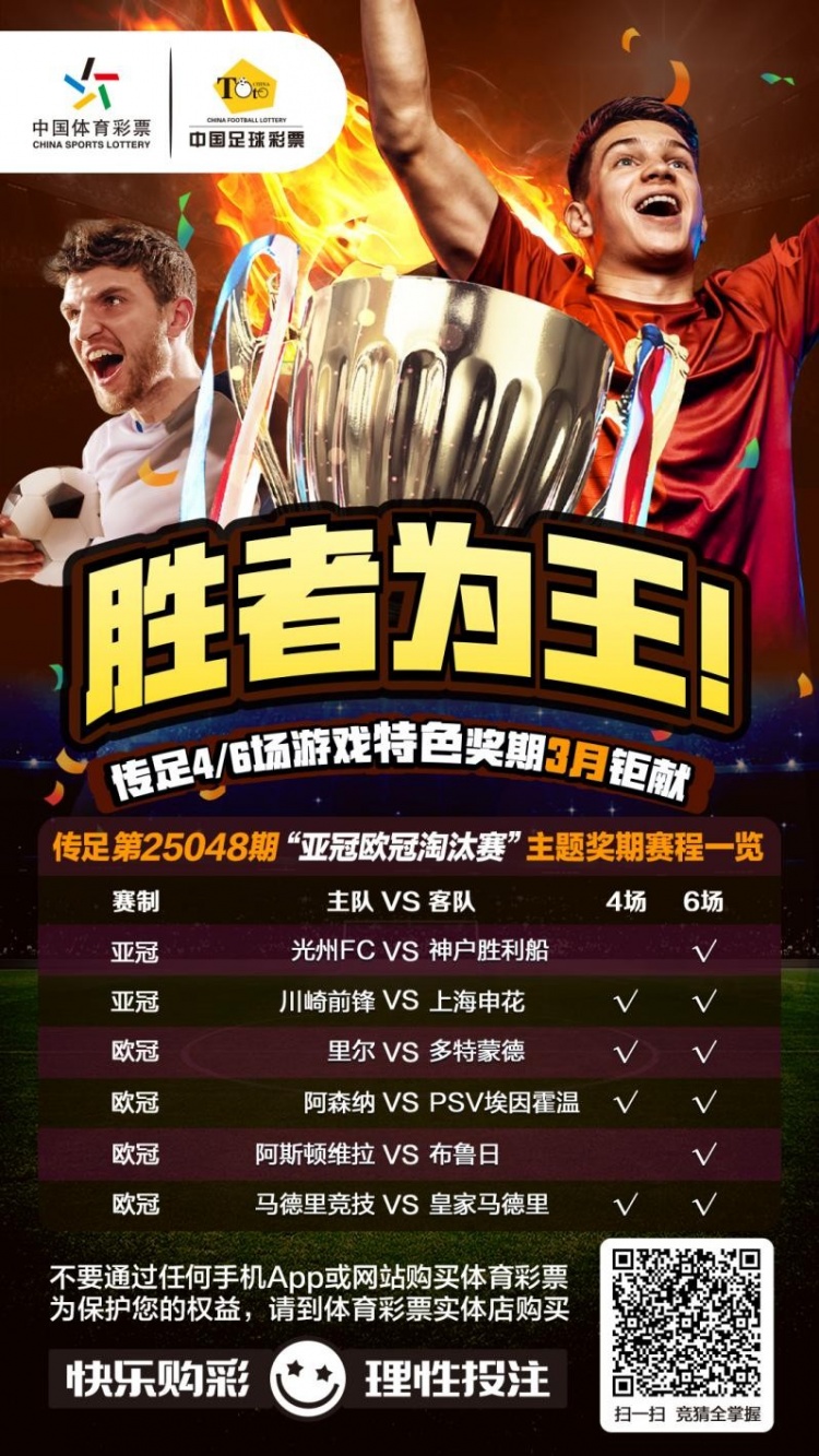  勝者為王！傳足特色獎(jiǎng)期第25048期聚焦亞冠歐冠淘汰賽